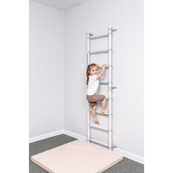 Sporto kompleksas (gimnastikos sienelė) su skersiniu 2in1 SANRO S11 Pastel balta-pilka, 211x49cm Sporto kompleksas (gimnastikos sienelė) su skersiniu 2in1 SANRO S11 Pastel balta-pilka, 211x49cm