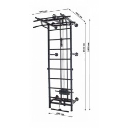 Sporto kompleksas-jėgos treniruoklis KRAFT SystemLight 3in1 FLEXTER juodas, 247x68,5cm