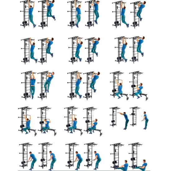 Sporto kompleksas-jėgos treniruoklis KRAFT SystemLight 3in1 FLEXTER juodas, 247x68,5cm