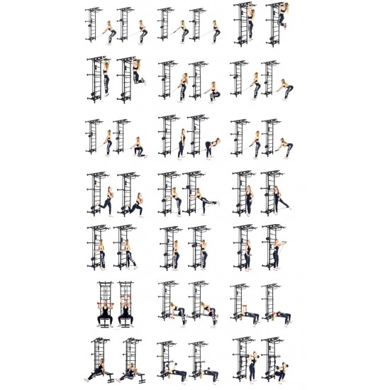 Sporto kompleksas-jėgos treniruoklis KRAFT SystemLight 3in1 FLEXTER juodas, 247x68,5cm