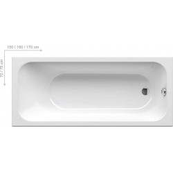 Stačiakampė vonia Ravak Chrome Slim, 180x80 sniego baltumo