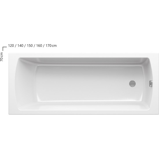 Stačiakampė vonia Ravak Classic II, 160x70 sniego baltumo Stačiakampė vonia Ravak Classic II, 160x70 sniego baltumo
