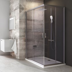 Stačiakampės dušo kabinos sienelė Ravak Blix, BLRV2K-120, satinas+stiklas Transparent
