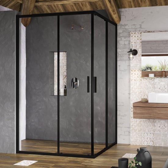 Stačiakampės dušo kabinos sienelė Ravak Blix Slim, BLSRV2K-100, juoda+stiklas Transparent Stačiakampės dušo kabinos sienelė Ravak Blix Slim, BLSRV2K-100, juoda+stiklas Transparent