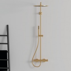 Stacionari dušo sistema Ideal Standard Ceratherm T125, su Ø300 galva ir Stick rankiniu dušu, Brushed Gold