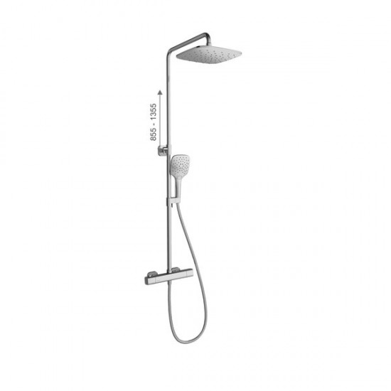 Stacionari dušo sistema Ravak 10° Free, TD F 091.00/ 150 su termostatiniu maišytuvu ir dušo komplektu, chromas Stacionari dušo sistema Ravak 10° Free, TD F 091.00/ 150 su termostatiniu maišytuvu ir dušo komplektu, chromas