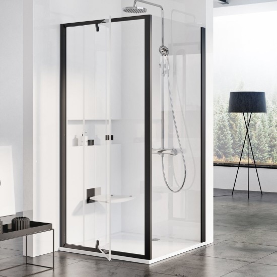 Stacionari sienelė Ravak Pivot, PPS-90, juoda+Transparent Stacionari sienelė Ravak Pivot, PPS-90, juoda+Transparent