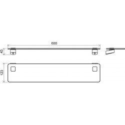Stiklinė lentynėlė Ravak 10°, TD 500 60 cm, chromas
