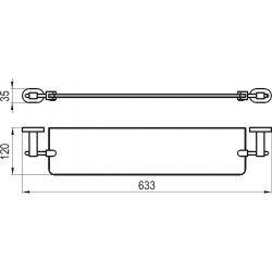 Stiklinė lentynėlė Ravak Chrome, CR 500.00 64 cm (matinis stiklas)