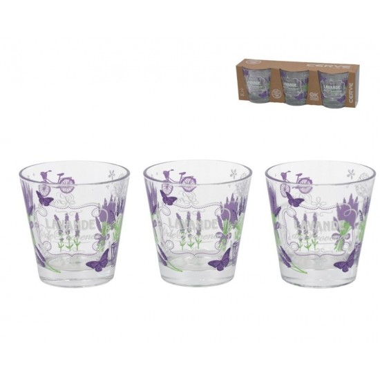 Stiklinės 250ml 3vnt LEVANDA