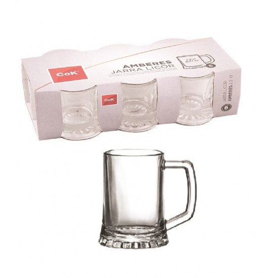 Stikliukai 22ml 6vnt su ranken. Amberes Z2701