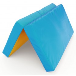 Sulankstomas gimnastikos čiužinys SANRO 100x100x10 cm mėlynai-geltonas