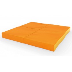 Sulankstomas gimnastikos čiužinys SANRO 100x100x10 cm oranžinis-geltonas (4 dalių)