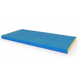 Sulankstomas gimnastikos čiužinys SANRO 200x100x10 cm mėlynai-geltonas (4 dalių)