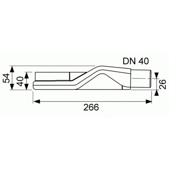 TECEdrainline ypač plokščias sifonas, DN 40 horizontalus, montavimo H 68,5mm, pralaidumas 0,5l/s