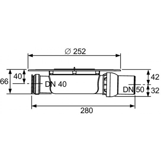TECEdrainpoint S trapas DN50, plokščias