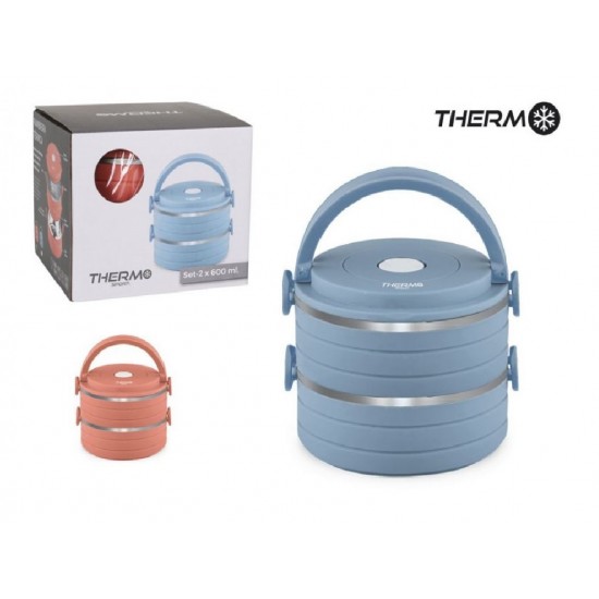 Termosas maistui plast/met. s/r 2*600ml THERM