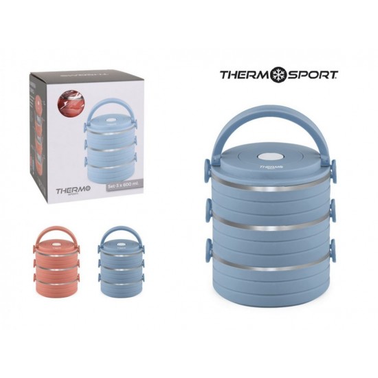 Termosas maistui plast/met. s/r 3*600ml THERM