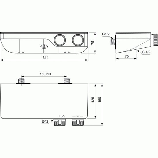 Termostatinis dušo maišytuvas Ideal Standard, Ceratherm S200