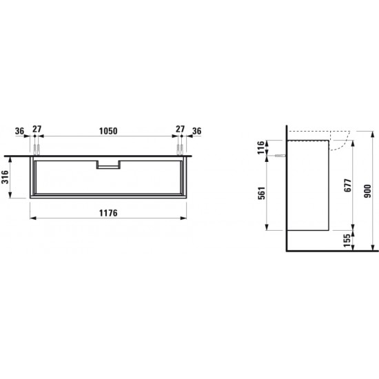 THE NEW CLASSIC spintelė praustuvui 1180x670x320 cm, traffic grey