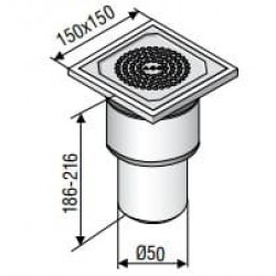 Trapas ACO EG150, montavimui betono grindyse, ∅ 50 mm