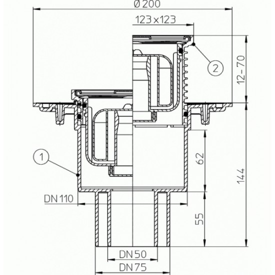 Trapas HL 310NPr DN40/70/100 tiesus (HL310NPR)