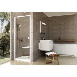 Varstomos dušo durys Ravak Pivot, PDOP1-80, balta/balta+stiklas Transparent