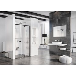 Varstomos dušo durys Ravak Pivot, PDOP2-120, juoda+Transparent