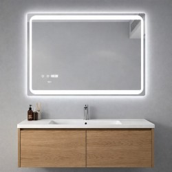 Veidrodis 45630 LED išmanus su funkcija nuo rasojimo, laikrodžiu ir termometru