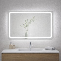 Veidrodis F908 LED išmanus su funkcija nuo rasojimo, laikrodžiu ir termometru
