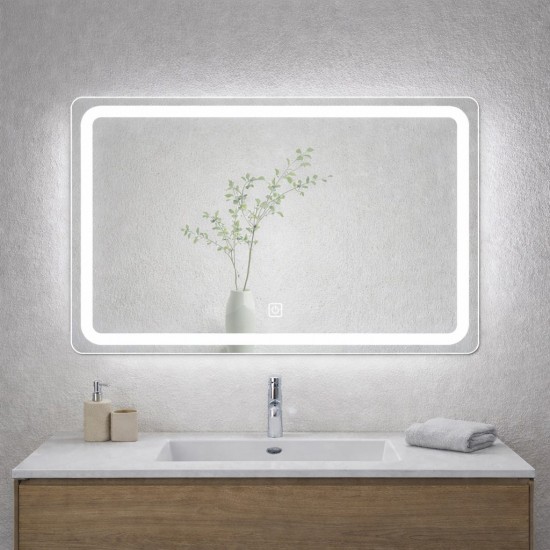 Veidrodis F908 LED išmanus su funkcija nuo rasojimo, laikrodžiu ir termometru