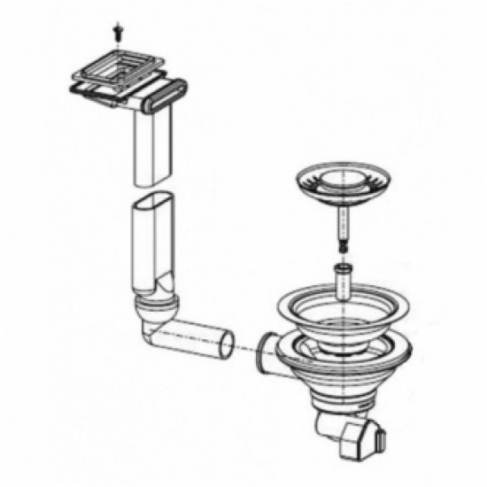 Ventilis FRANKE Euroform plautuvės, EFN 614-78(i), ETL 614(i), ETN 614(i), d 3''1/2, užkemšamas Ventilis FRANKE Euroform plautuvės, EFN 614-78(i), ETL 614(i), ETN 614(i), d 3''1/2, užkemšamas
