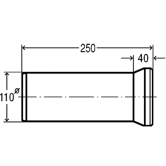 Viega WC pajungimas, tiesus, 100 x 250 mm