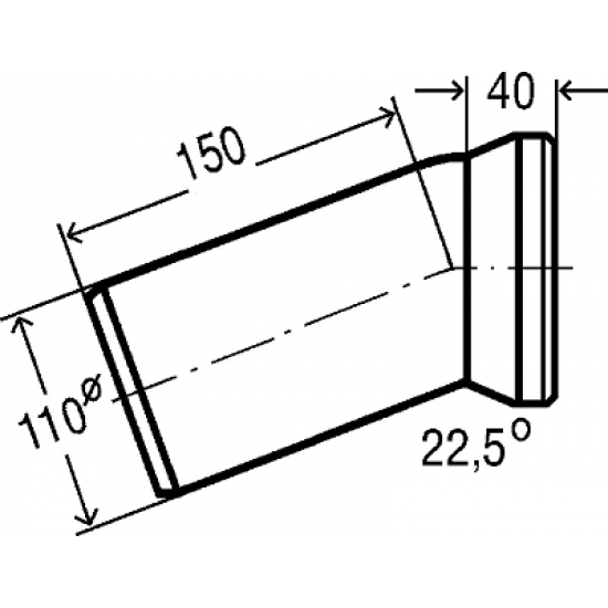 Viega WC pajungimo alkūnė 22,5*, 110 mm