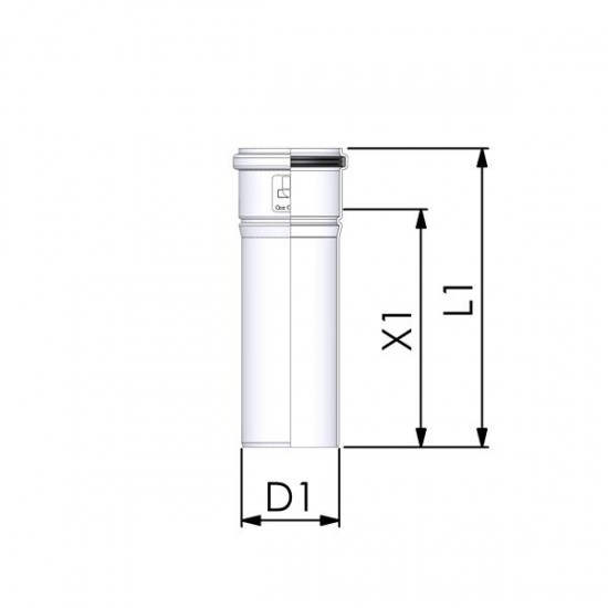 Viengubas kamino pailginimas Cox Geelen CoxDENS PP, d80, 1000 mm Viengubas kamino pailginimas Cox Geelen CoxDENS PP, d80, 1000 mm