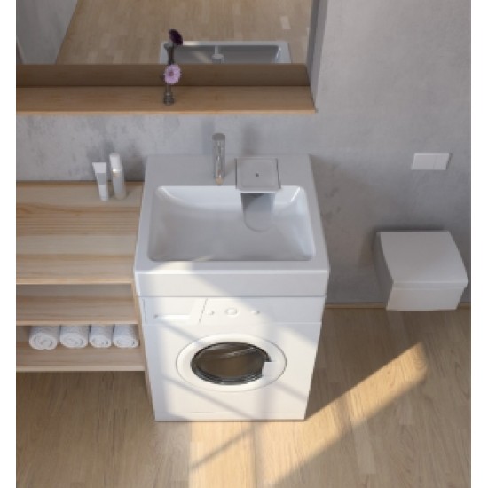 Virš skalbyklės montuojamas akmens masės praustuvas POLYCER Compactino, 60x60 Virš skalbyklės montuojamas akmens masės praustuvas POLYCER Compactino, 60x60