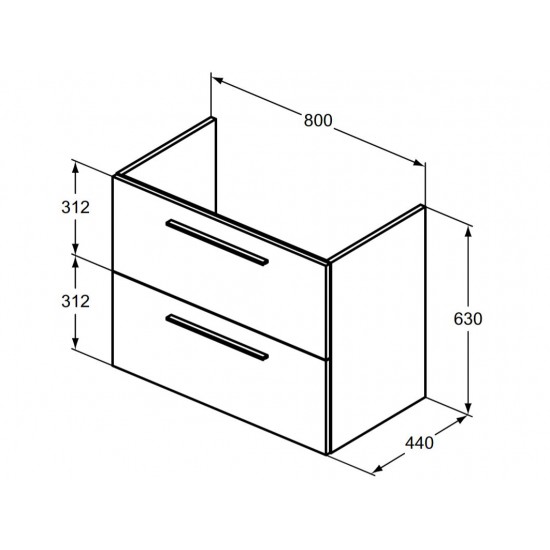 Vonios spintelė Ideal Standard i.life A, 80 cm balta matinė (be praustuvo)