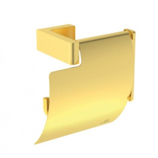 WC popieriaus laikiklis Ideal Standard, šlifuoto aukso, su dangteliu WC popieriaus laikiklis Ideal Standard, šlifuoto aukso, su dangteliu