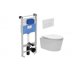WC rėmo komplektas Ideal Standard ProSys, su WC SAT Brevis, baltu mygtuku ir soft-close dangčiu