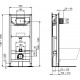 WC rėmo komplektas Ideal Standard ProSys, su WC Tesi Aquablade ir soft-close dangčiu