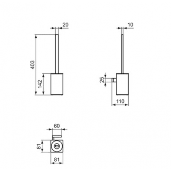 WC šepetys Ideal Standard Conca, šlifuoto aukso spalvos WC šepetys Ideal Standard Conca, šlifuoto aukso spalvos